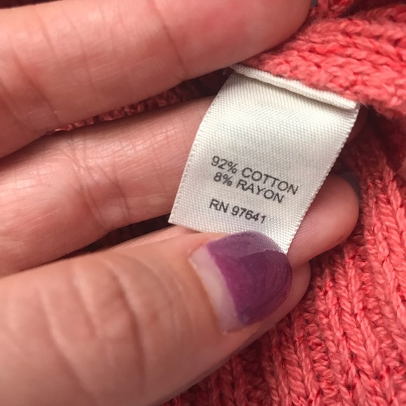 J.Jill Coral Orange Knit Sweater Cardigan Petites Medium - Picture 6 of 8